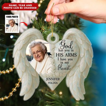 God Has You In His Arm - Personalized Acrylic Custom Shape Ornament