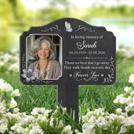 Forever Missed Forever Loved - Personalized Plaque Stake, Remembrance Keepsake Gift For Bereavement, Memorial Gift