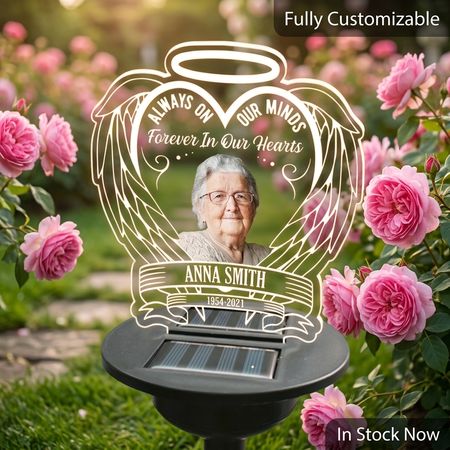 Personalized Solar Outdoor Lights Garden Decor Solar Lights Cemetery Decorations For Grave Grave Decorations For Cemetery Memorial Gifts For Loss Of Mother Sympathy Gifts For Loss Of Dad