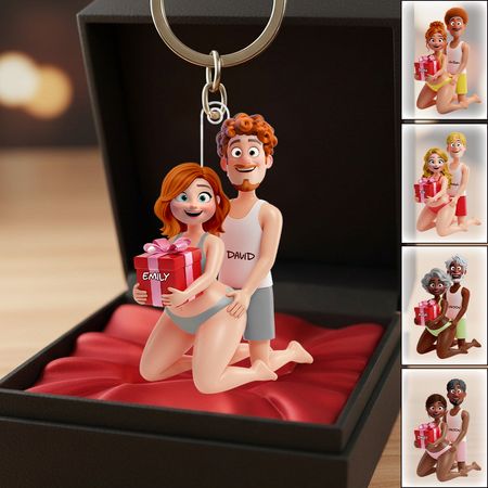 Personalized Playful Couple Acrylic Keychain Gifts For Couples