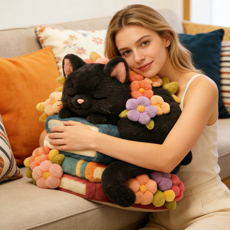 Cat With Books Custom Shaped Pillow - Personalized Gifts For Book Lover