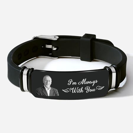 Personalised I'm Always With You Memorial Bracelet with Photo