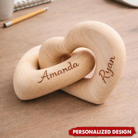 Personalized Infinite Love Wood Carving — Valentine's Day Gift, Anniversary Gift