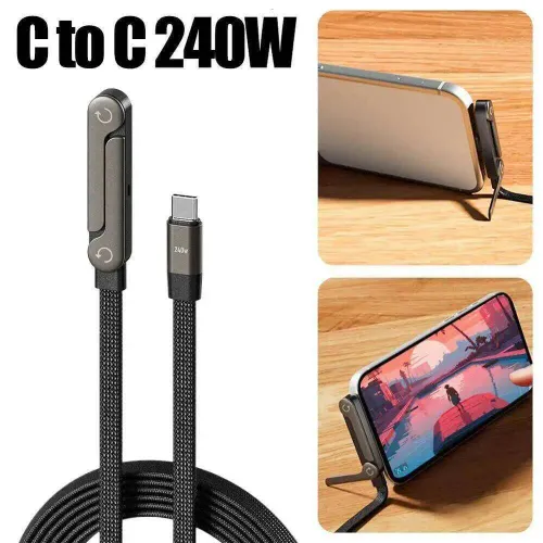 240W Invisible Charger Fast Holder Data 2In1 Folding Phone Tablet Stand Charging Cable For Iphone17 JCALLY 2026-1