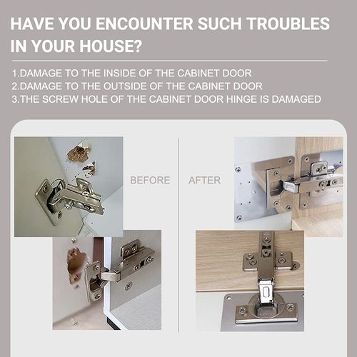 Cabinet Doors Hinge Repair Kits(10pcs,including screws,for wood)