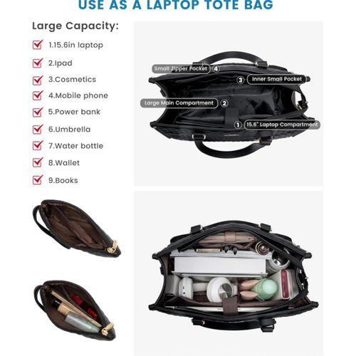Cooler Bag Tote, Insulated for Lunch, Fits 15.6 Laptop