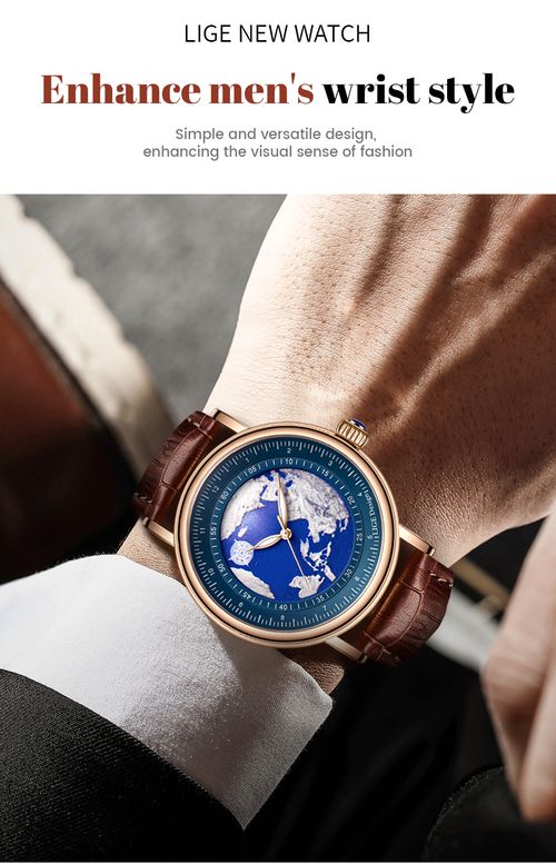 World Map Waterproof Quartz Watch