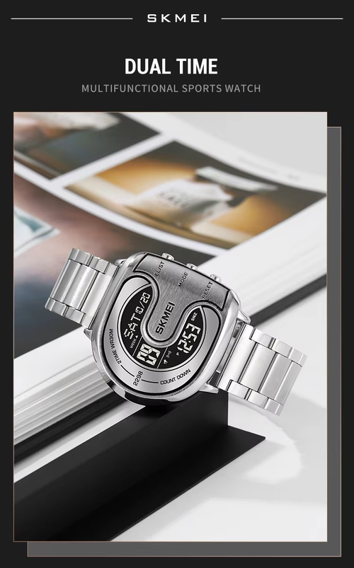 Men's Irregular Shape Luminous Water-Resistant  Steel Band Fashion Watch