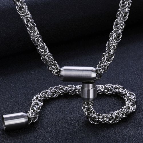 Street punk style domineering men's chain necklace bracelet