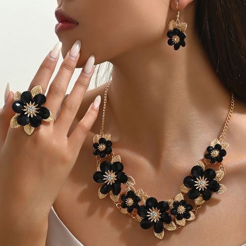 temu diamond-studded vintage alloy three-piece accessory set