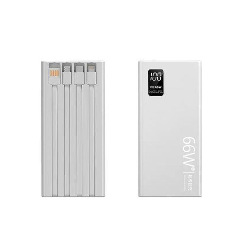 Portable Phone Charger, 20000 mAh PD Charger Power Bank with Built-in Cable, Travel Charger for All Mobile Phones