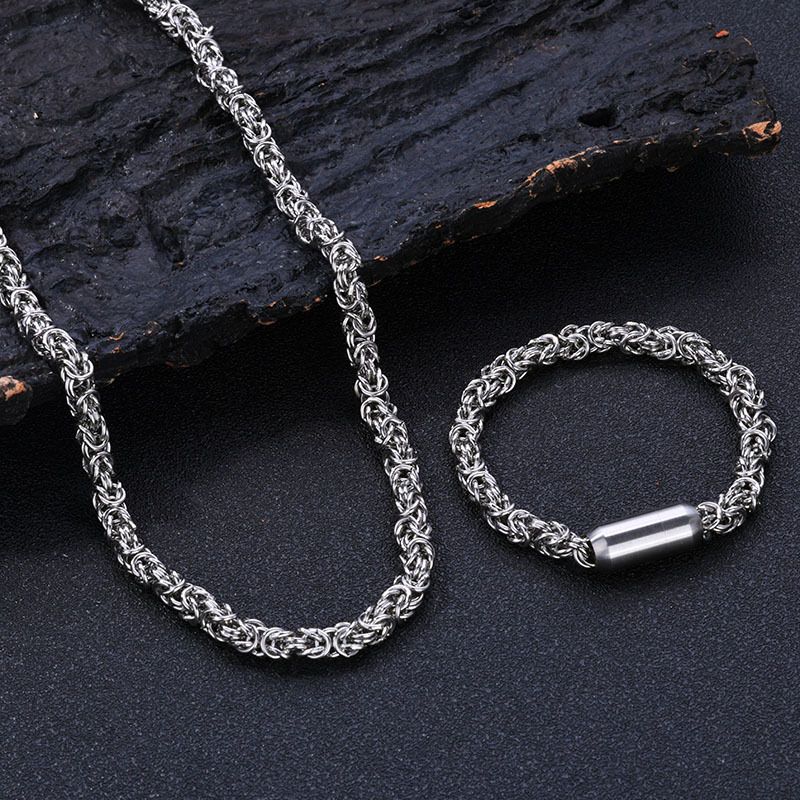 Magnetic clasp bracelet jewelry street punk style domineering men's chain necklace