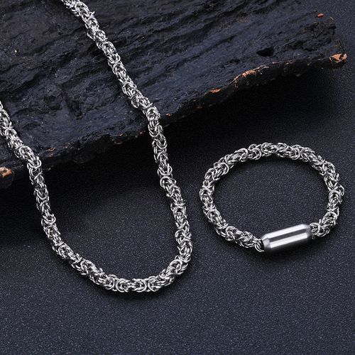 Street punk style domineering men's chain necklace bracelet