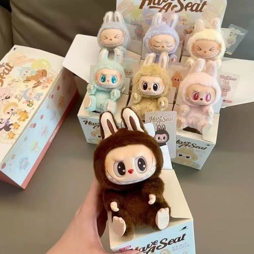Labubu Monster Box Toy Sit Down Party Series Vinyl Plush Doll Blind Box Model Pack Keychain Gift Desktop Decoration