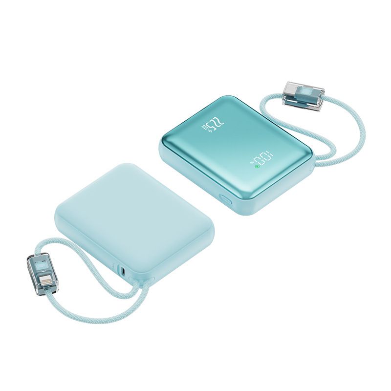 22.5W Super Fast Charging Power Bank with Built-in Cable 10000 mAh Compact Power Bank