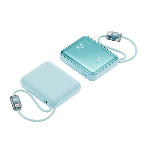 10000 mAh compact mobile power bank with built-in power bank
