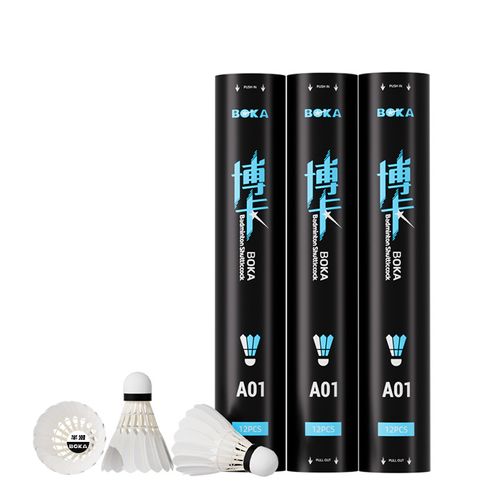 6-pack of professional white goose feather balls for indoor and outdoor games