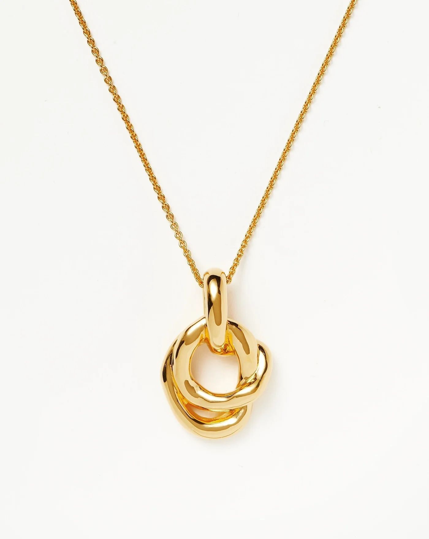 Copper-plated real gold knotted ring pendant irregular clavicle necklace