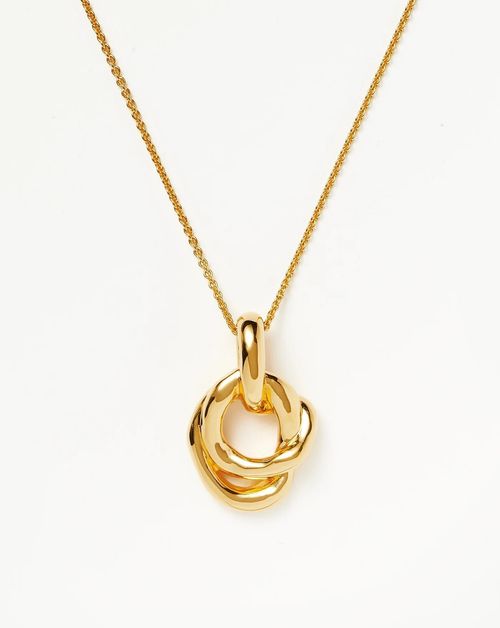 Copper plated gold knotted ring pendant