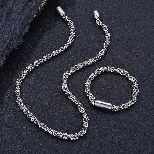 Street punk style domineering men's chain necklace bracelet
