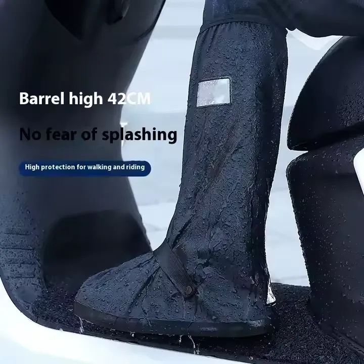 High-top shoe covers waterproof, non-slip and rainproof short boots thickened wear-resistant outdoor cycling silicone rain boots