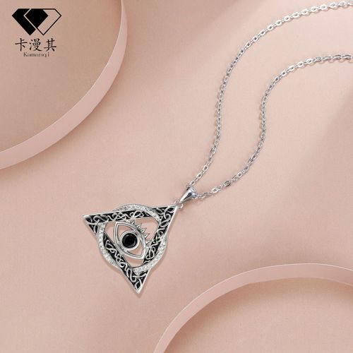 Necklace triangle evil eye pendant jewelry