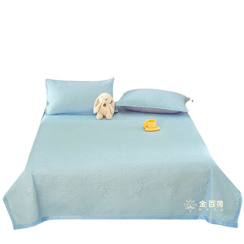 Summer cooling mat cool feeling ice bean soft mat three-piece set foldable air conditioning cooling mat