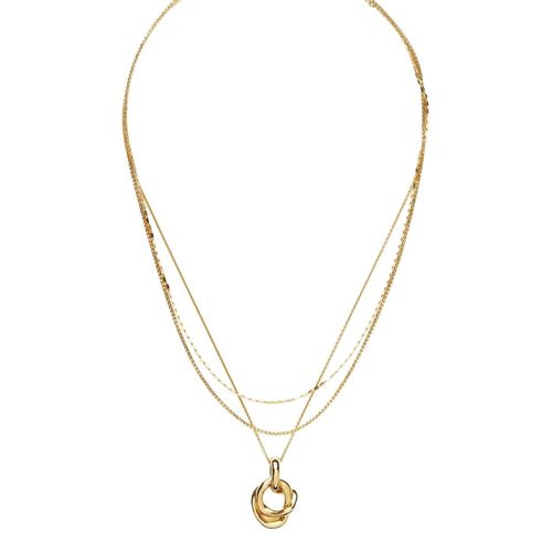 Copper plated gold knotted ring pendant