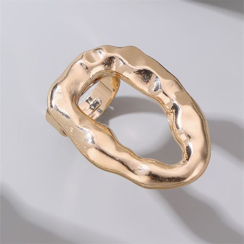 Geometric Metal Lava Line Ring