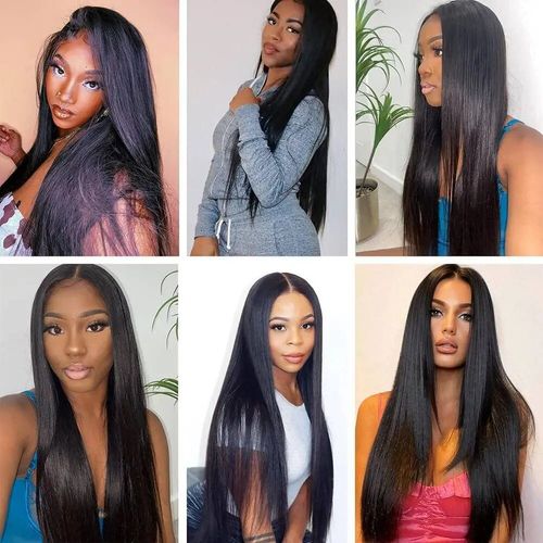Wigs, straight hair, synthetic fiber, straight hair, weft extensions