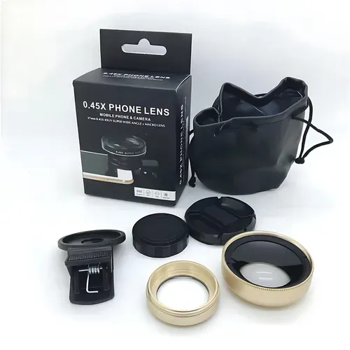عدسة كاميرا هاتف HD شاملة بمشبك: زاوية واسعة جداً 0.45x + ماكرو 12.5x - وسّع المناظر، واكتشف التفاصيل!