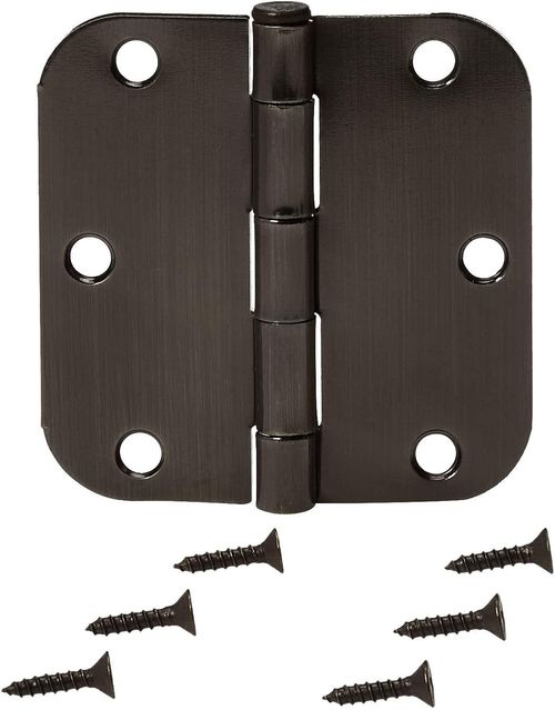 Rounded Matte Black Door Hinges