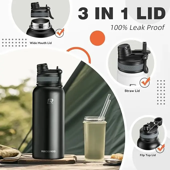ROCKBROS Insulated Water Bottle