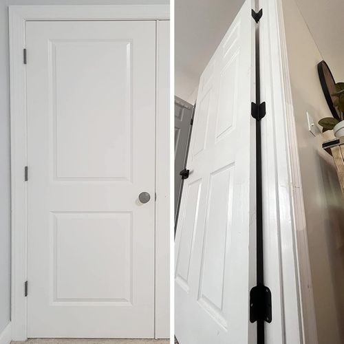 Rounded Matte Black Door Hinges