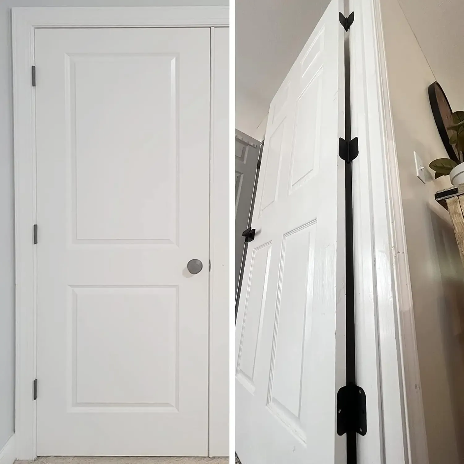 Rounded Matte Black Door Hinges