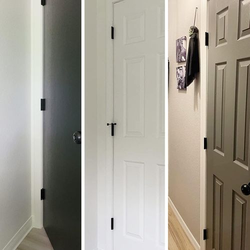 Rounded Matte Black Door Hinges
