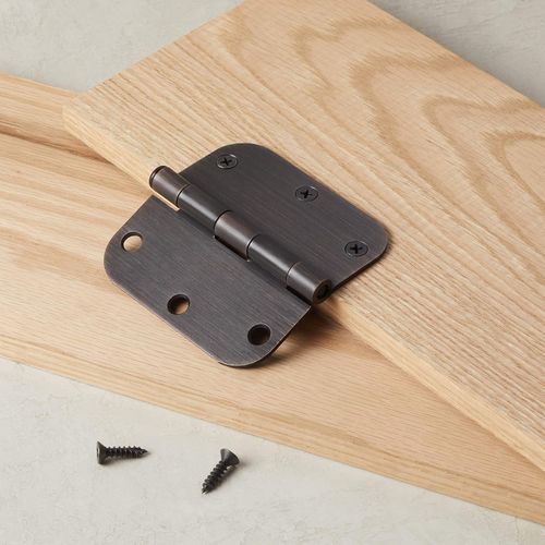 Rounded Matte Black Door Hinges