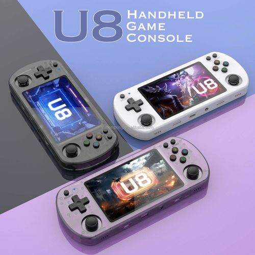 Open Source U8 Retro Handheld Video Game Console Linux System 4.0 Inch IPS Screen Portable Pocket Video Player  64GB Games
