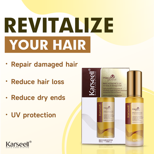 Karseell Maca Private Label Collagen Luxury Essential Oil Deeply Repair Hair Serum for Color Treated Damaged & Dry Hair