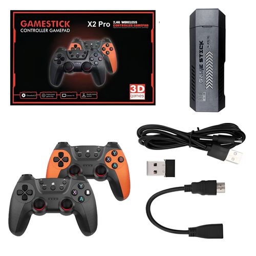 New X2 Pro Game Console  64GB Output TV Game Stick Portable Retro Family TV Game Stick Console Dual Wireless Controller