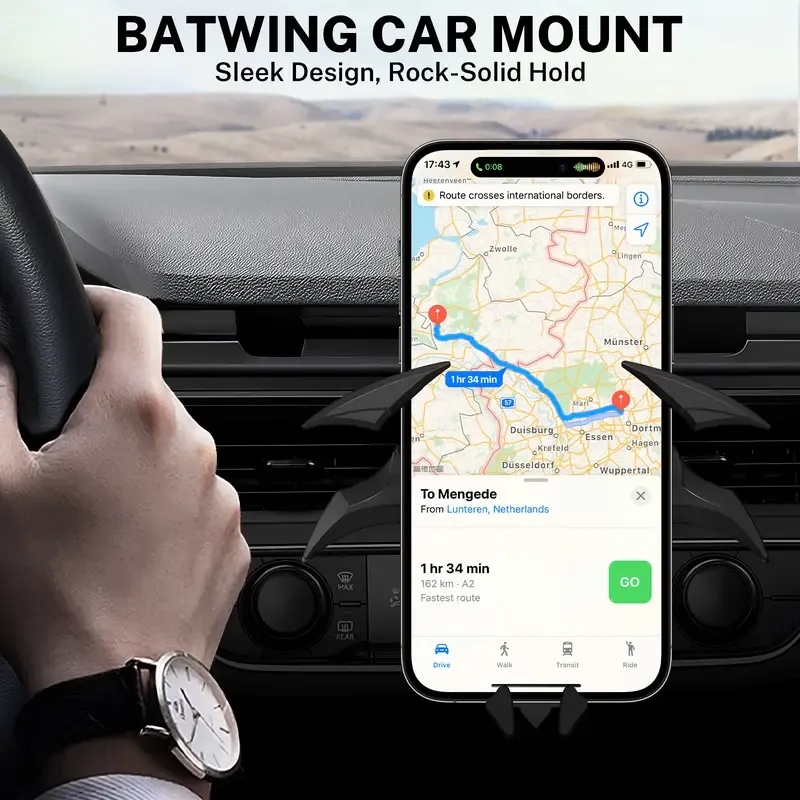 Cool Mechanical Bat Wings Design Car Phone Holder, Universal Vent , Gravity Lock for Hands-Free Use Compatible with All Smartphones