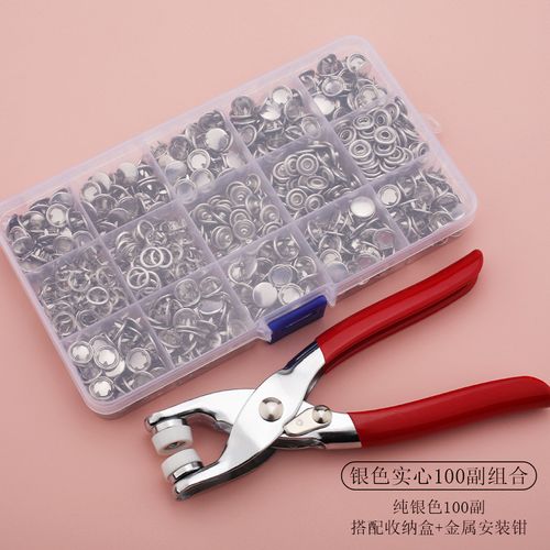 Multi-Color DIY Button Manual Press Tool Storage Set for Home Use & Creative Projects Includes Buckle Installation Tool