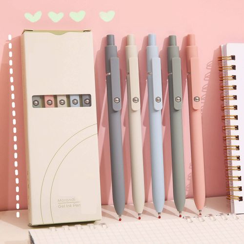 Retro Morandi 0.5mm Gel Pens in High Color Value Black Low Center Gravity for School Office or Hotel