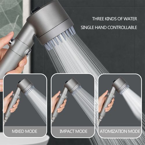 High-pressure strong-flow shower head, water-saving shower with water filter, 3 mold knobs, controllable handheld shower