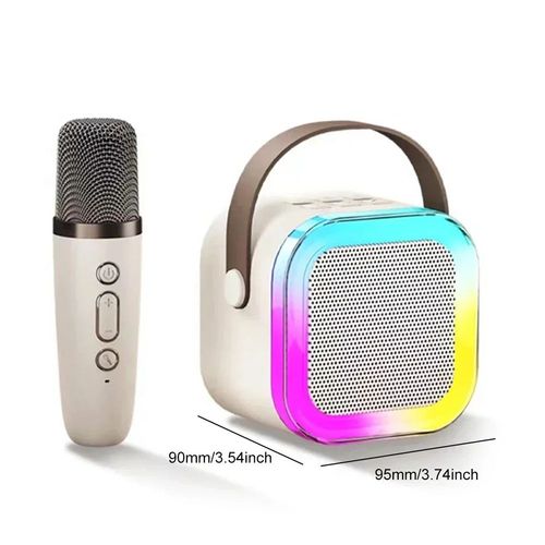 K12 Portable PA Karaoke Speaker with Woofer 1-2 Wireless Microphone Microfono Karaoke Machine