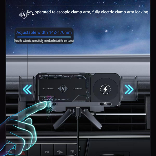 2025 Foldable Screen Car Phone Holder 360 Degree Rotating Wireless Charging