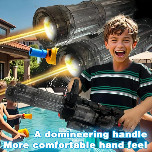 2025 Automatic Gatling Double Tube Watergun Plastic Electric Water Gun for Kids and Adult