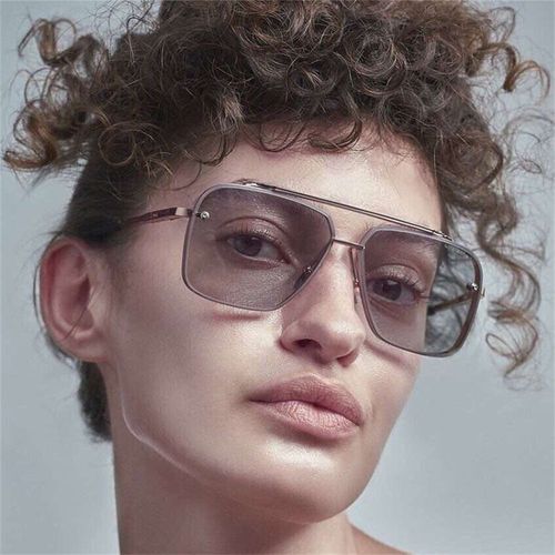 High Quality Men square Sunglasses Fashion Metal Frame Sunglasses for Women Vintage Big Frame Sunglasses Oversized