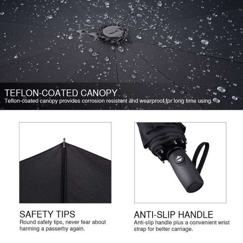 Chinese words Full Automatic Windproof Easy Carrying Srtong Small Umbrella