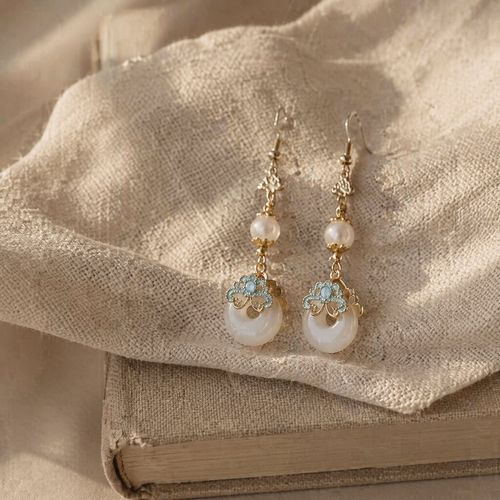 New Chinese Safe Buckle Alloy Classic Geometric Drop Earrings Women's Exquisite Ear Hook Elegant National Style